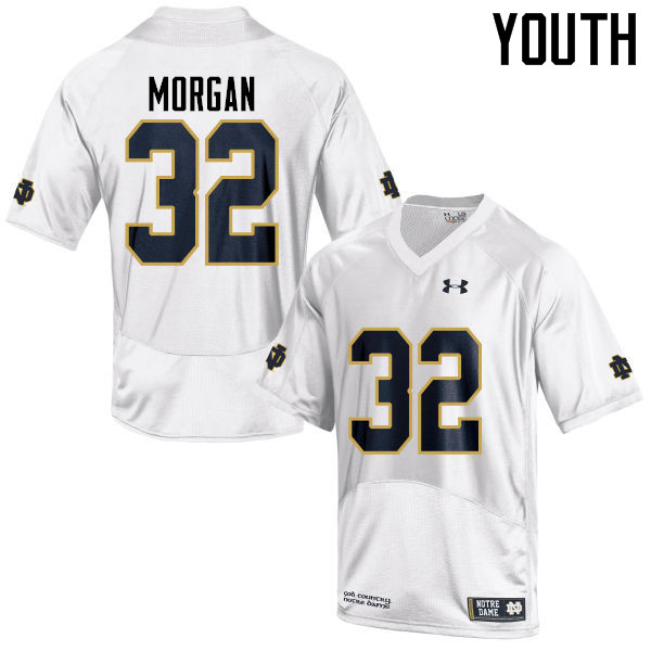 Youth #32 D.J. Morgan Notre Dame Fighting Irish College Football Jerseys-White